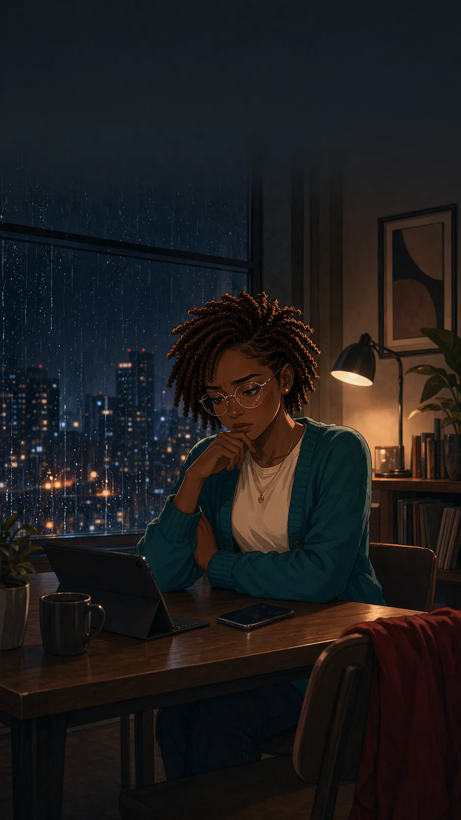 Nia sits alone at dawn deciding what kind of apology she can accept.