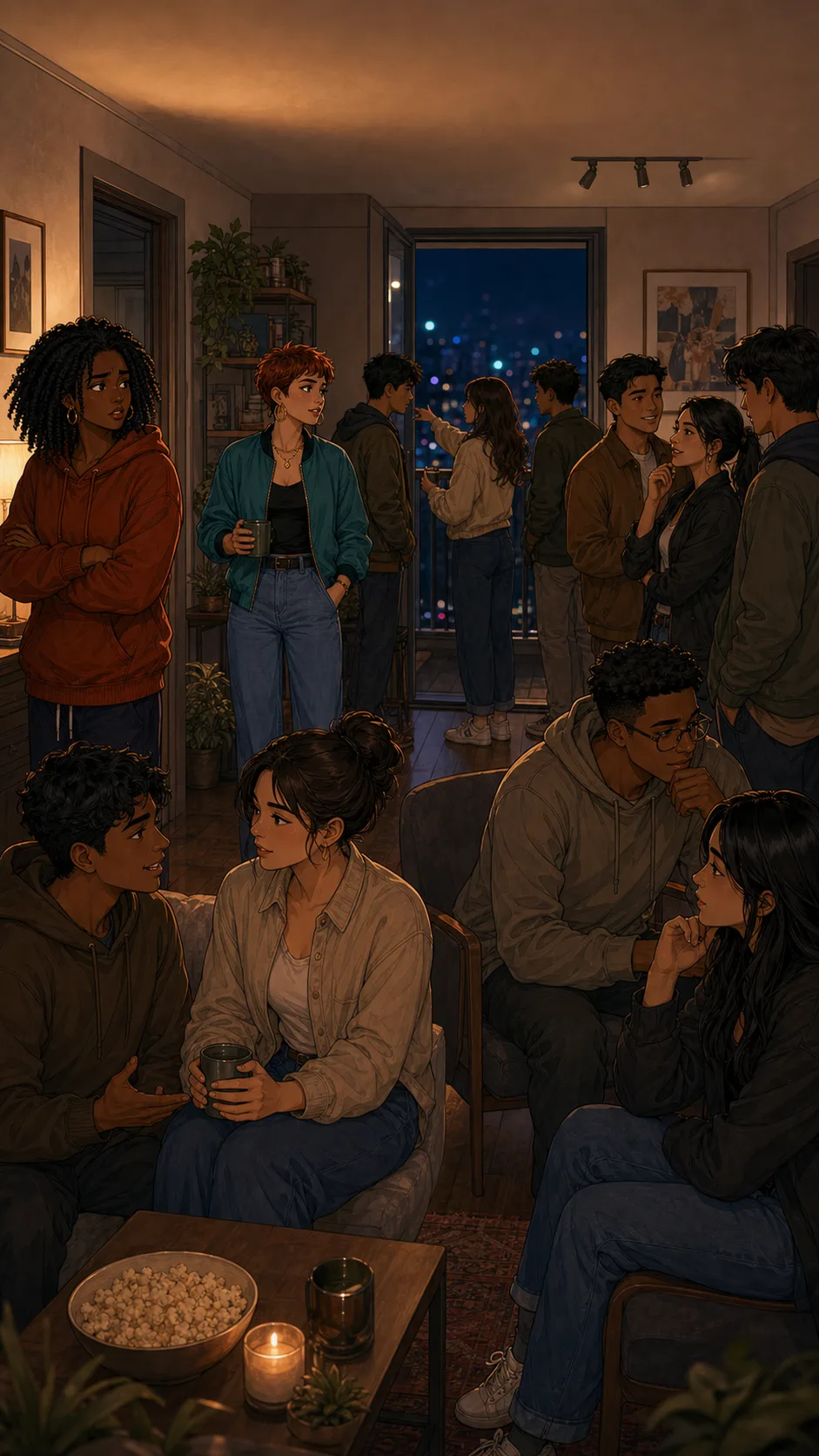 Friends split over whether the balcony guests should stay.
