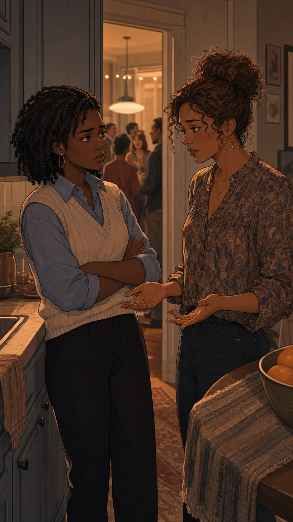 Maren explains why she used Tessa's bedroom for coats.