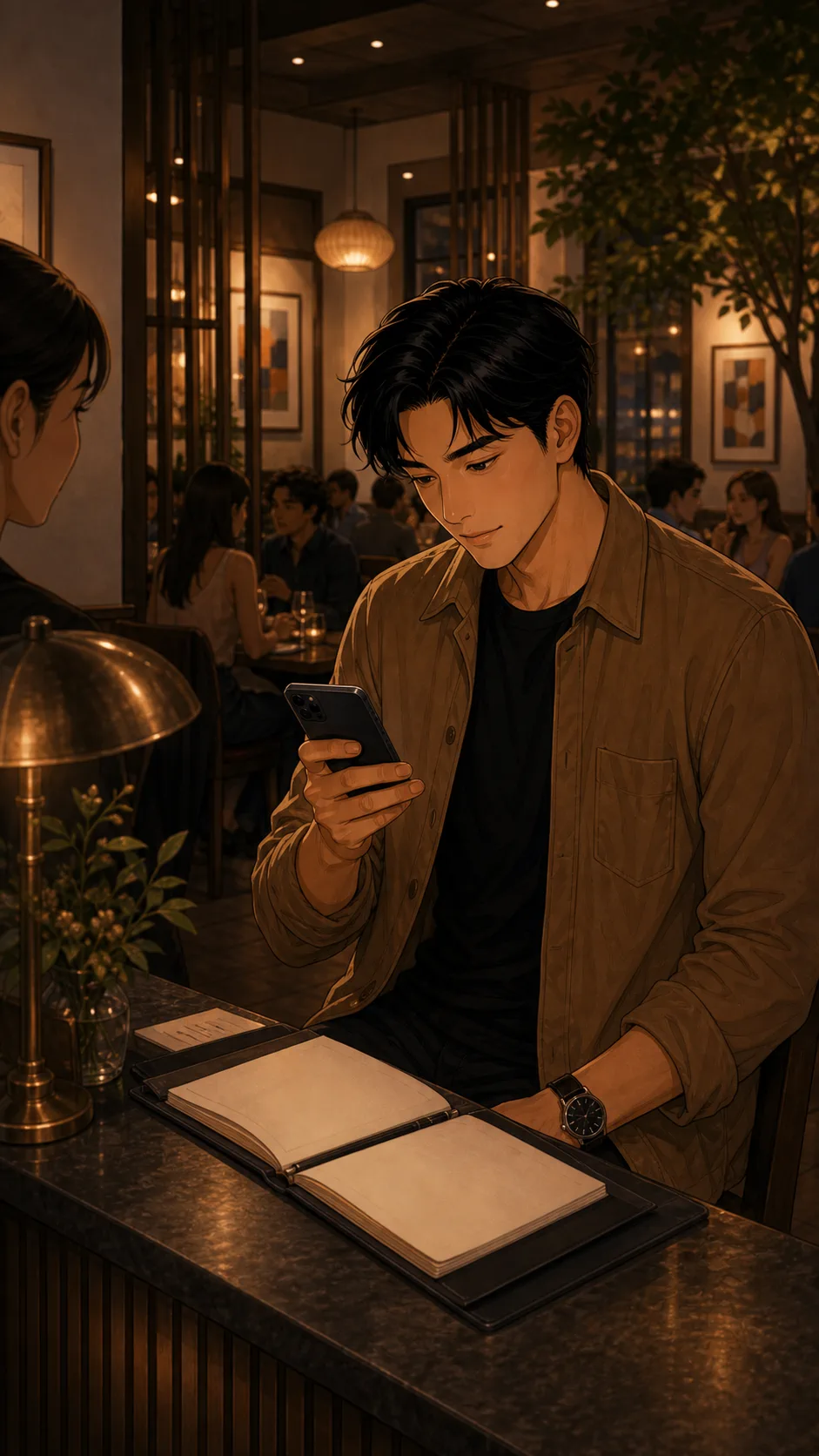 Noah confirms a dinner reservation using the saved Friday slot.