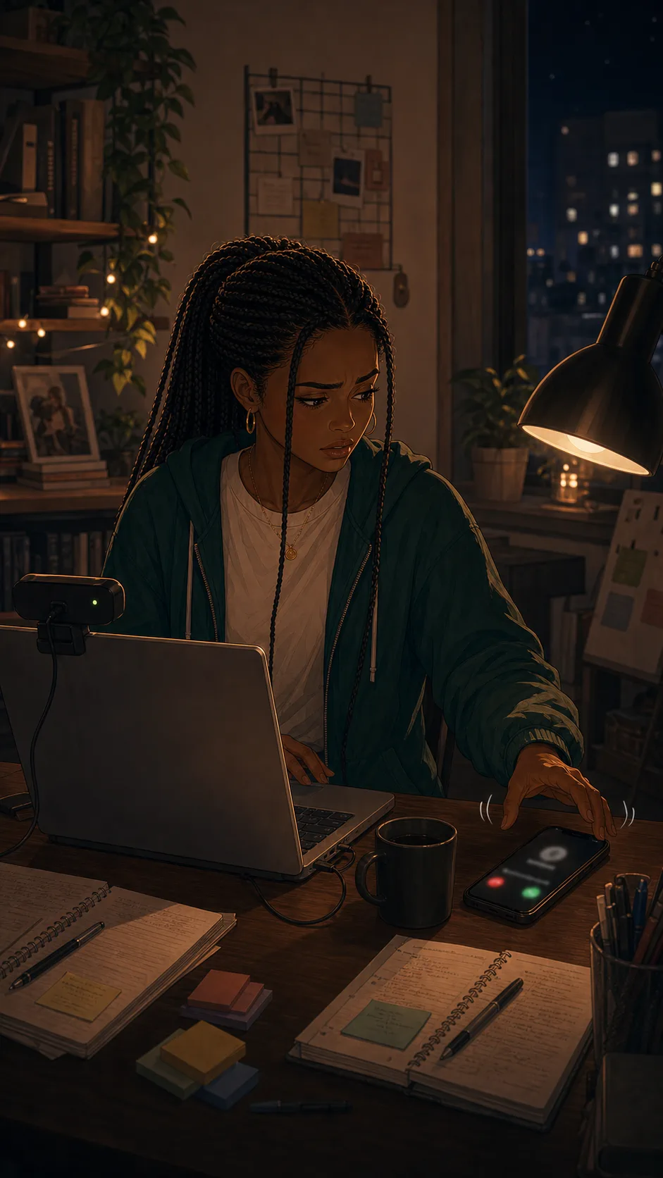 A fictional woman is interrupted by another delivery call while working at home.