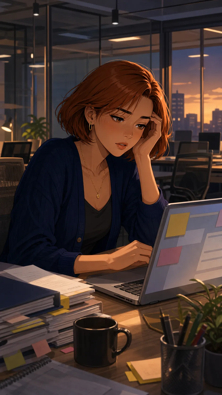 Lina works late at her office desk updating the shortcut.