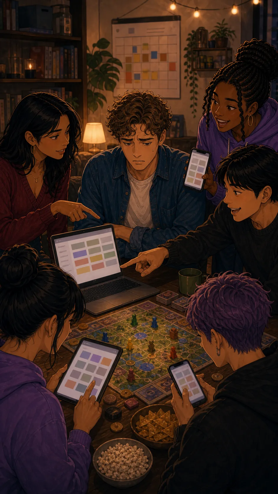 Noah looks uneasy as friends use his account as the group hub.