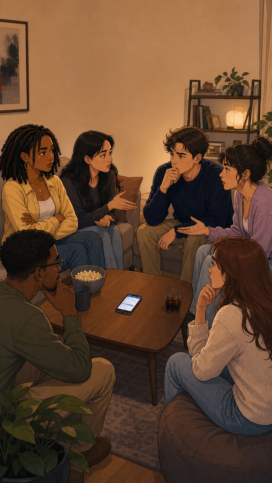 Friends split over Owen using a group poll to plan a date.