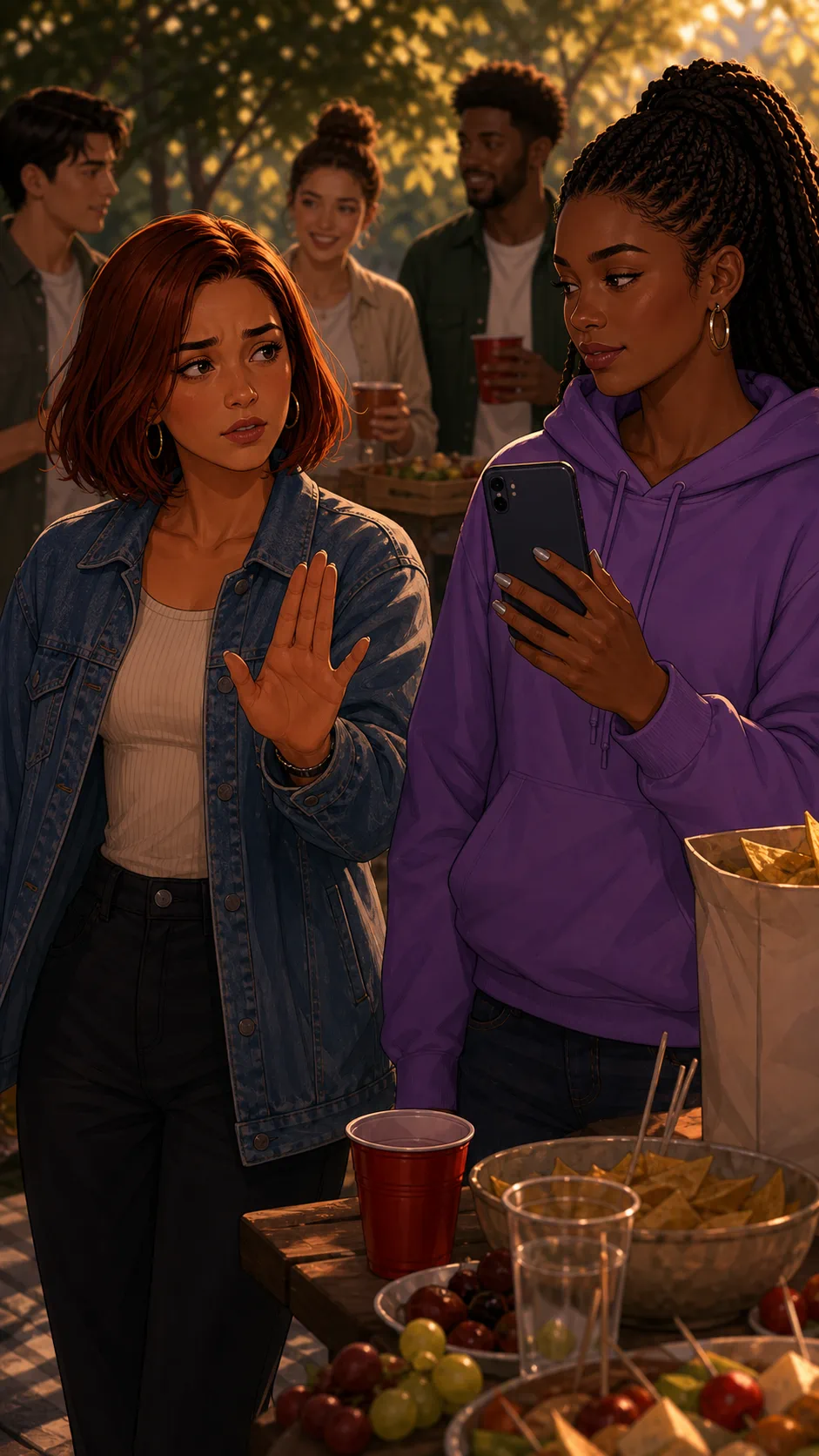 Avery asks Sloane not to film close crying moments while the phone faces Sloane.