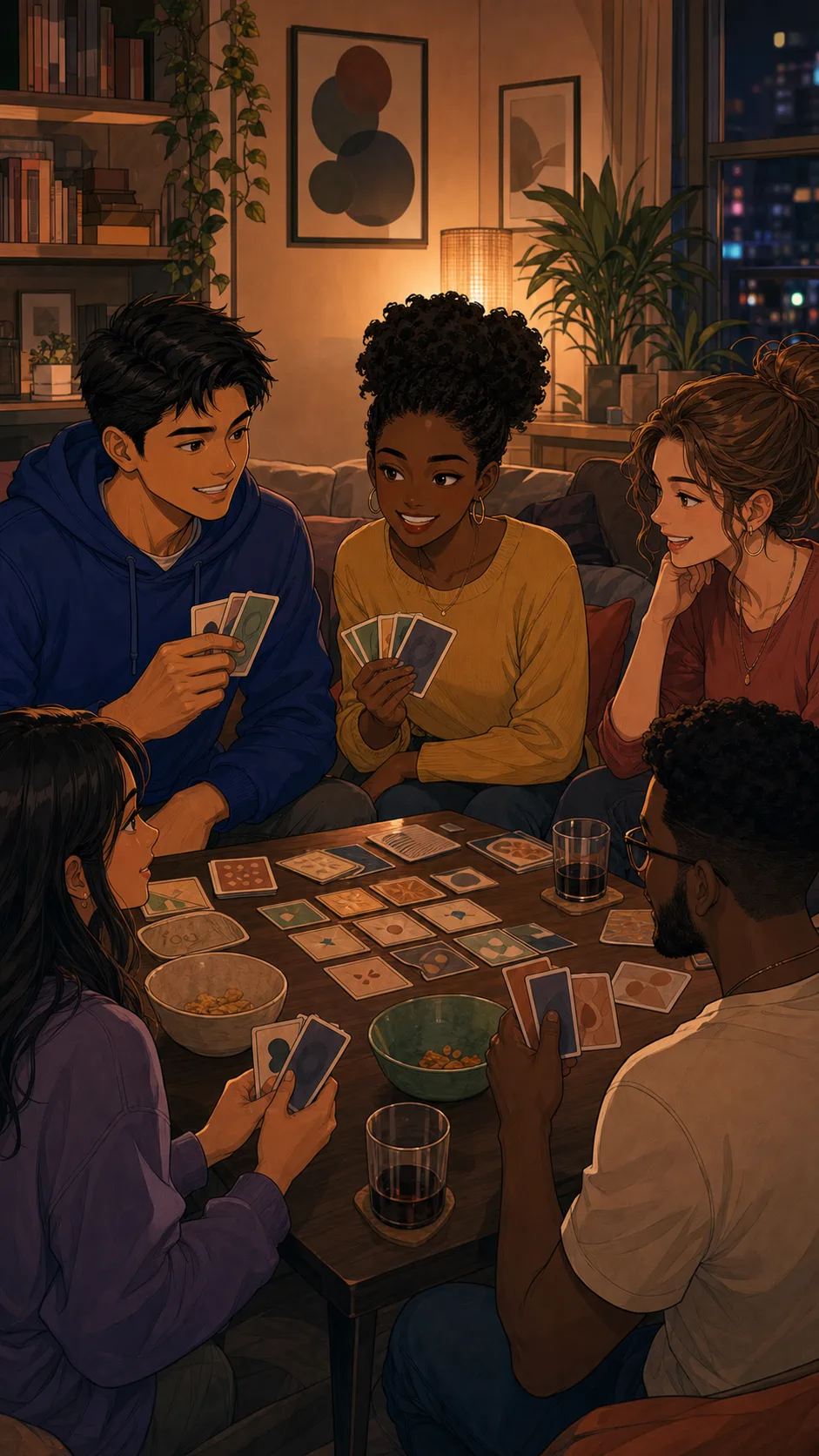 Friends run low on snacks during game night.