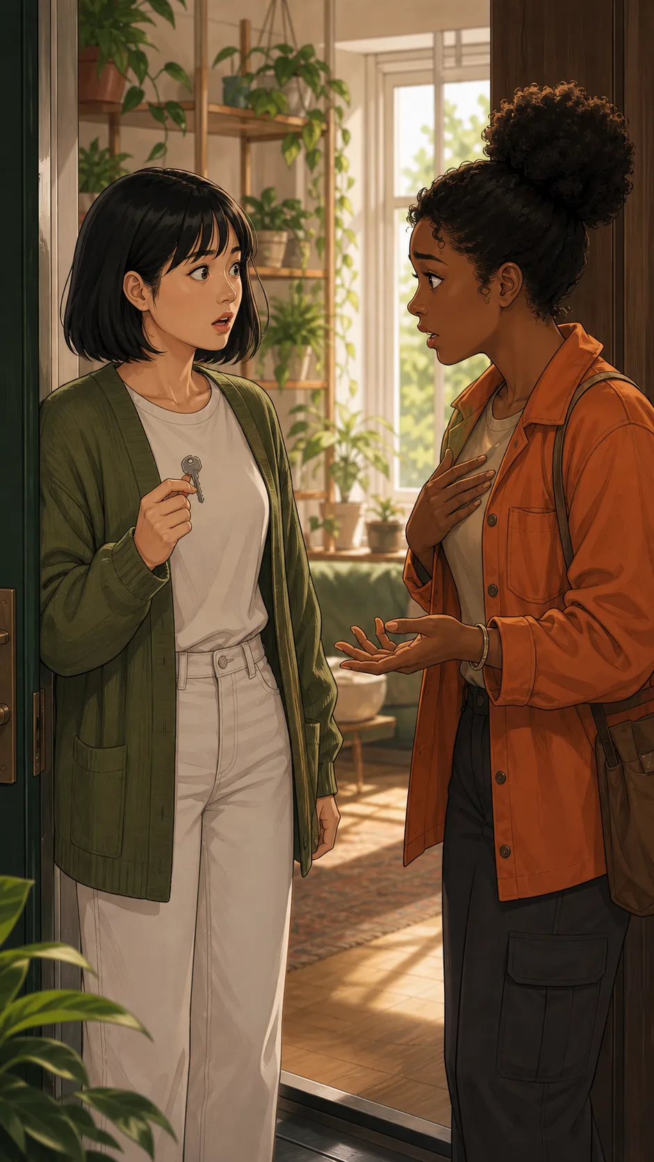 June confronts Riley after learning the key was handed off.