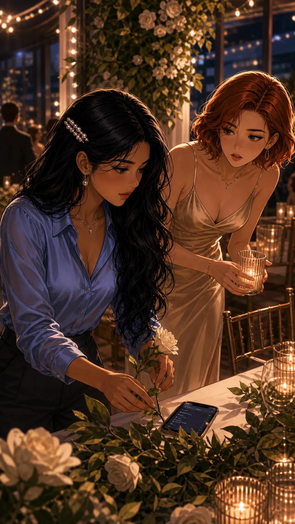 Bri notices Noelle's private playlist during party setup.
