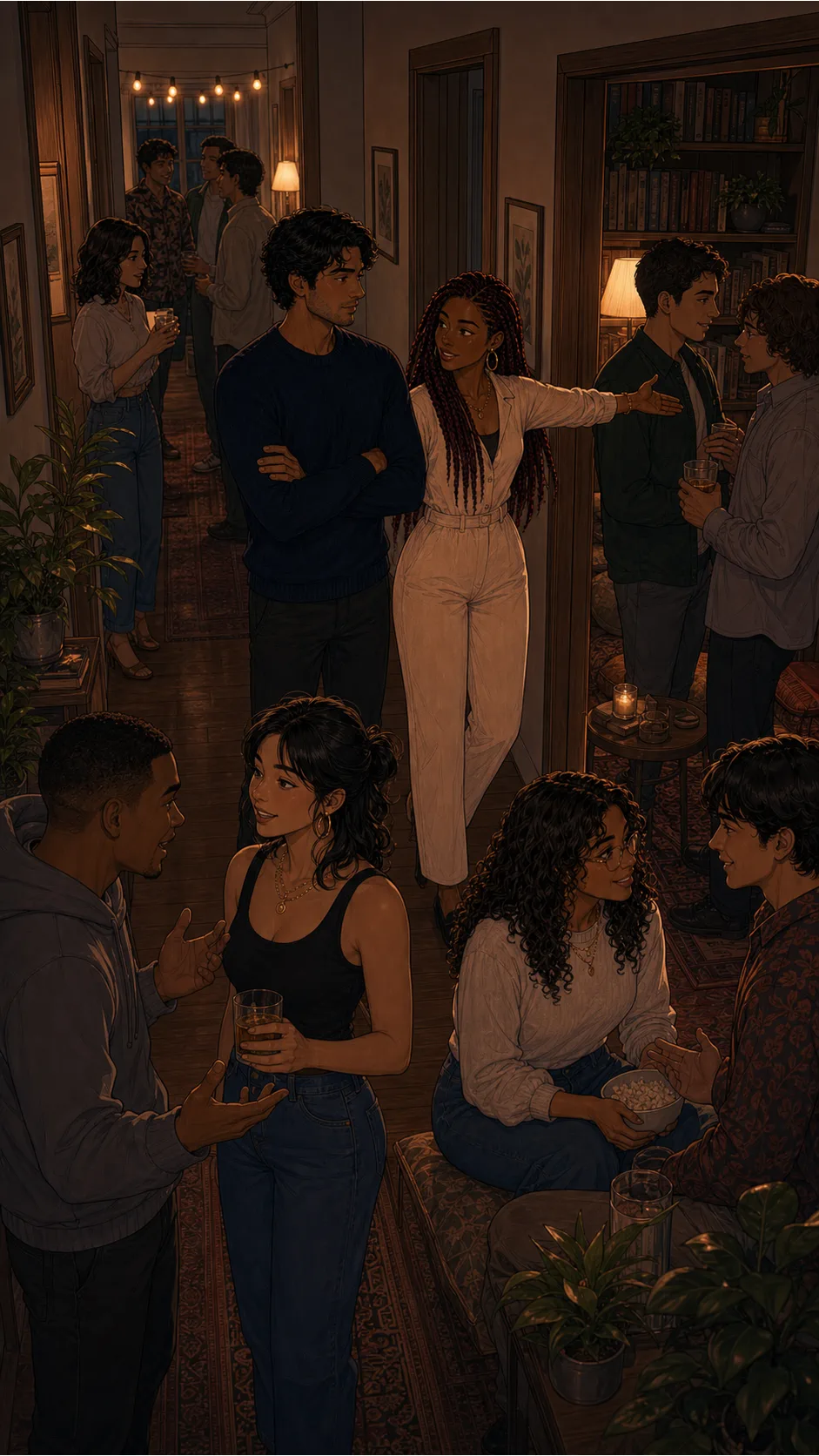 Friends split over the quiet corner becoming an afterparty zone.