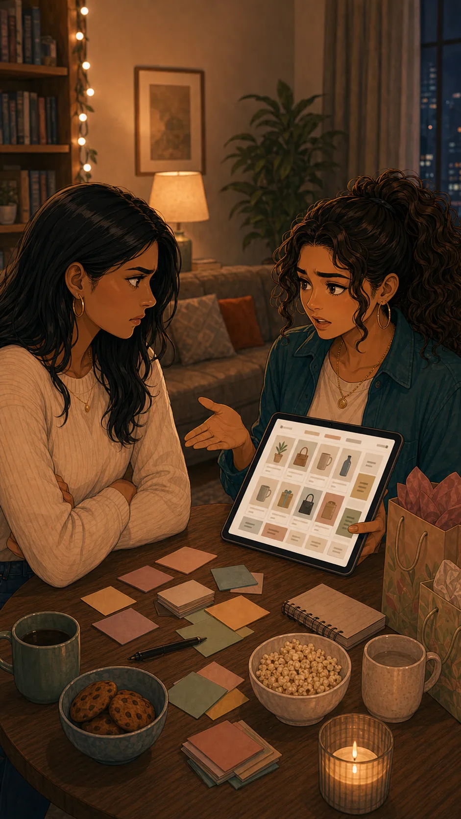Ava and Priya debate the public wishlist link.