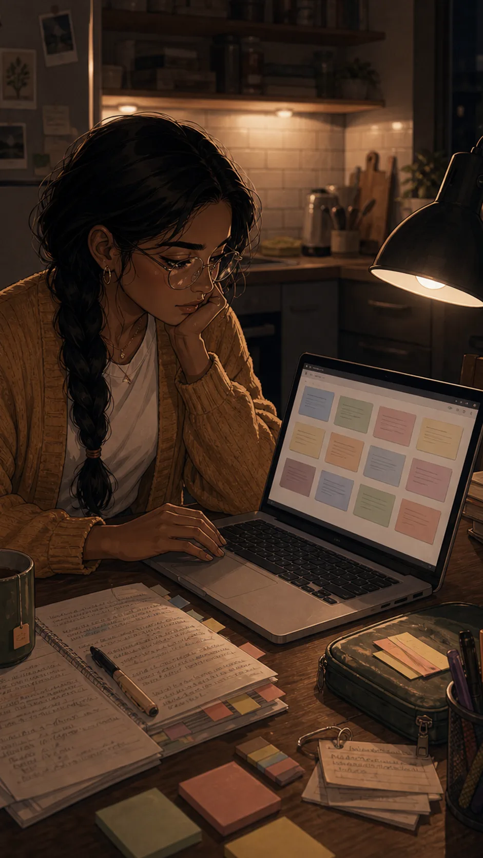 A fictional woman considers changing access to a shared flashcard deck.