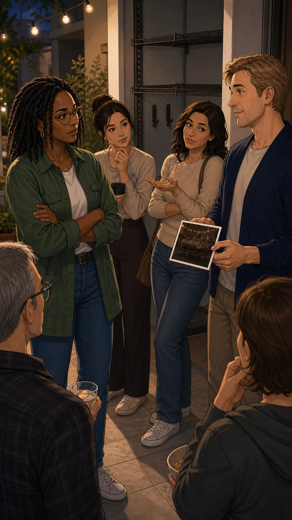 Neighbors discuss whether the thank-you photo buys Cole more time.