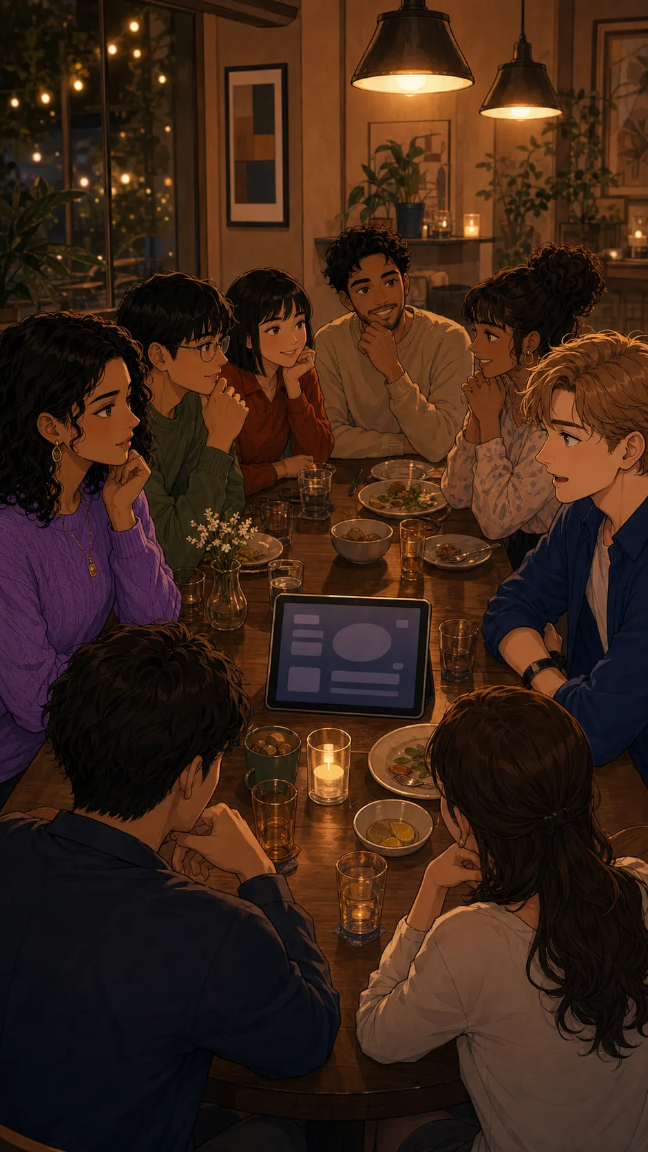 Friends split around the dinner table over the translation app mistake.