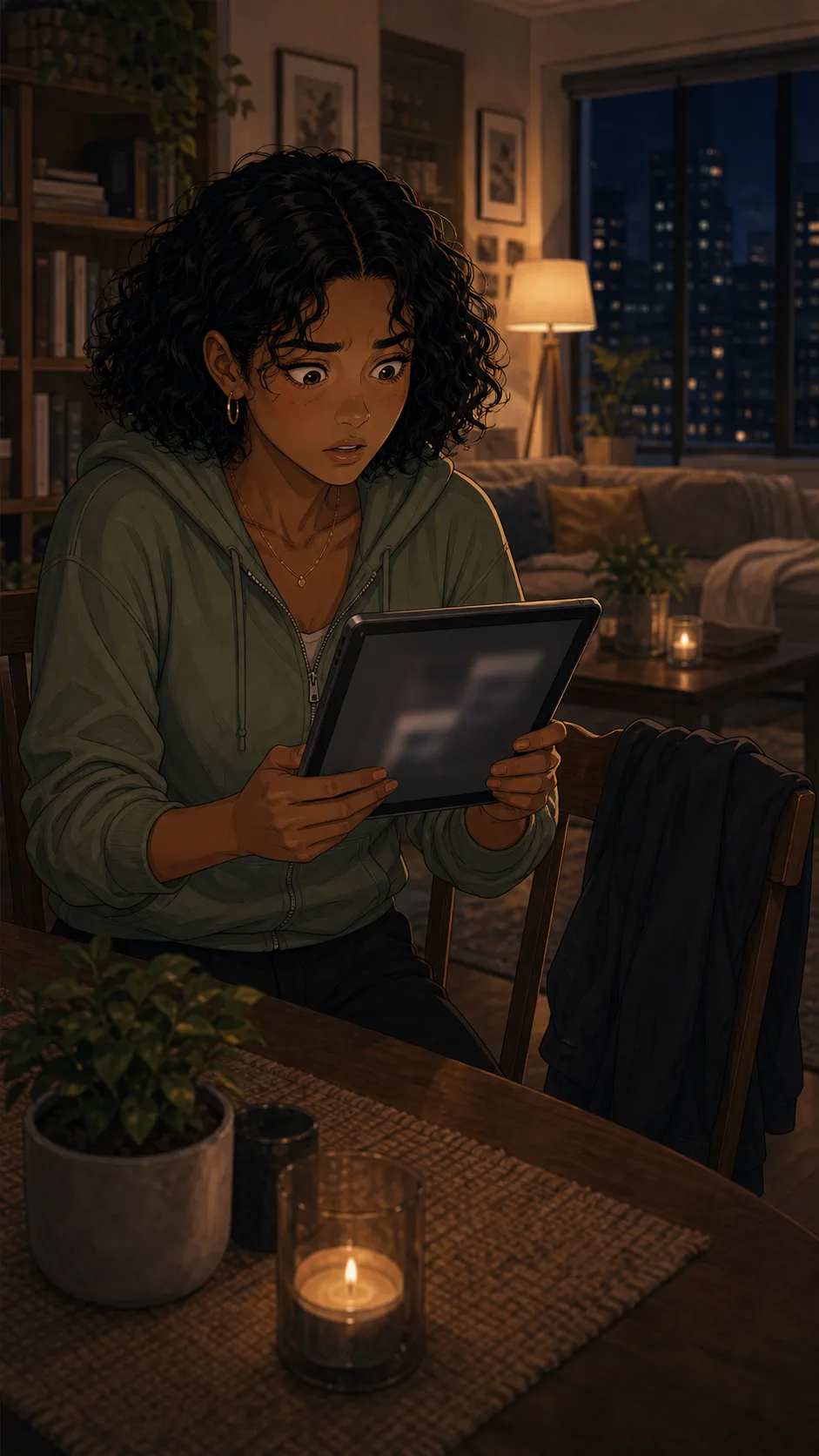 Maya sees unreadable synced tabs on a generic tablet.