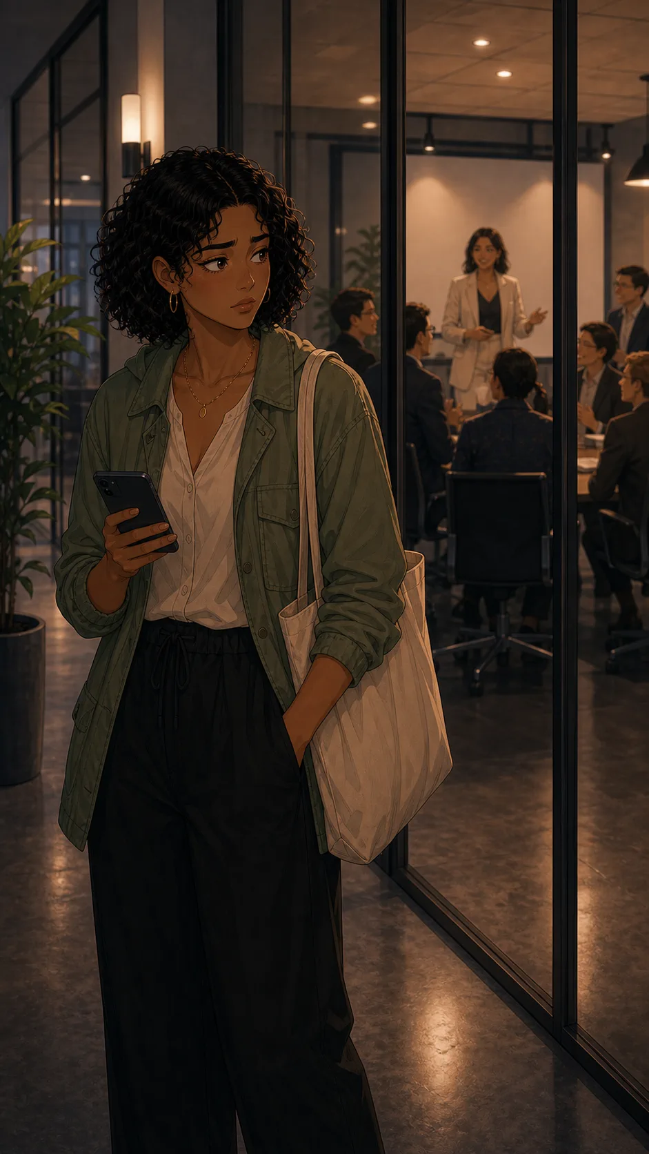 Mara stands alone after the pitch deciding how to respond.